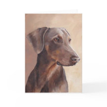 Red Fawn Doberman Dog Art Wenskaart