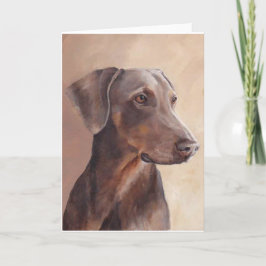 Red Fawn Doberman Dog Art Wenskaart Kaart