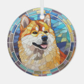 Red Fawn Shiba Inu hond gekleurd Glas Ornament (Voorkant)