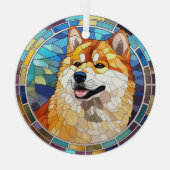 Red Fawn Shiba Inu hond gekleurd Glas Ornament (Achterkant)
