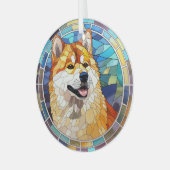 Red Fawn Shiba Inu hond gekleurd Glas Ornament (Voorkant links)