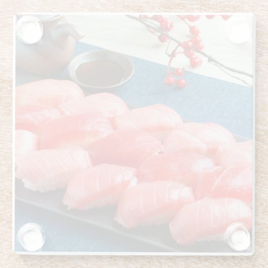 Red Feast - A luxurious plate filled with tuna Glazen Onderzetter (Achterkant)