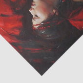 Red Feather Native American Woman Decoupage Tissuepapier (Detail)