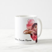 Red Feathered Chicken Egg Layer Hen Koffiemok (Voorkant rechts)