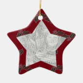 Red Felt Holly kerstfoto Lijst Ornament (Voorkant)