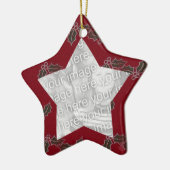 Red Felt Holly kerstfoto Lijst Ornament (Links)