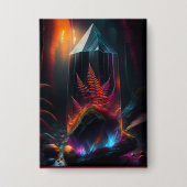 Red Ferns Growing In Glass Prism Along Creek Button (Voorkant)