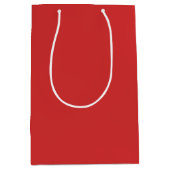 Red Festive Bold Christmas Solid Color  Medium Cadeauzakje (Voorkant)