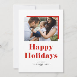 Red Festive Bold Typografie Prettige feestdagen Fo Feestdagenkaart