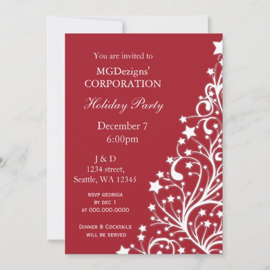 Red Festive Corporate Feest nodigt uit Kaart (Voorkant)