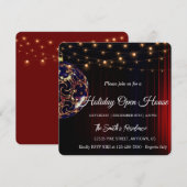 Red festive elegance of the lamp holiday card feestdagenkaart (Voorkant / Achterkant)