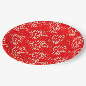 Red Festive Ho Ho Ho Kerstfeestdag Papieren Bordje (Gekanteld)