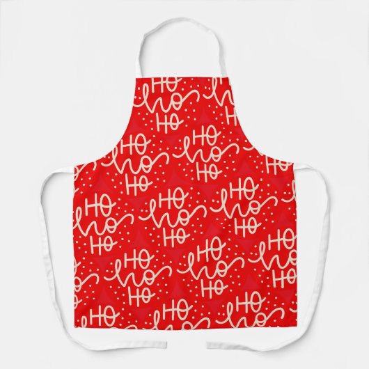 Red Festive Ho Ho Ho Kerstfeestdag Schort (Voorkant)