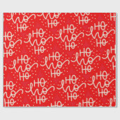 Red Festive Ho Ho Ho-kerstpapier Cadeaupapier (Vlak)