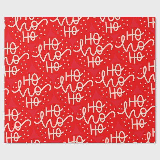 Red Festive Ho Ho Ho-kerstpapier Cadeaupapier (Vlak)