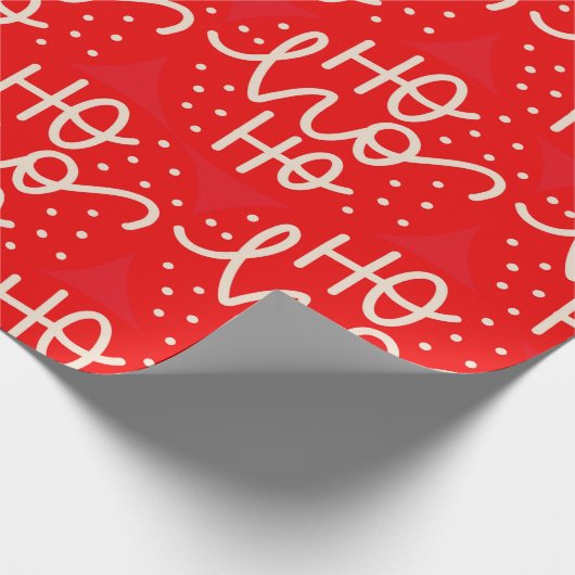 Red Festive Ho Ho Ho-kerstpapier Cadeaupapier (Hoek)