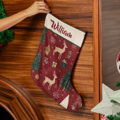 Red Festive Holiday Pattern | Christmas Stocking Grote Kerstsok