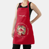 Red Festive JESUS IS DE REDEN VAN Kerstmis Schort (Insitu)