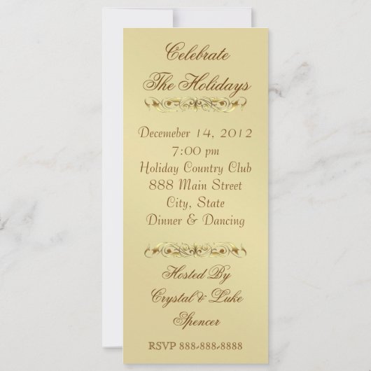 Red Festive Jubilee Holiday Uitnodiging (Achterkant)