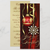 Red Festive Jubilee Holiday Uitnodiging (Voorkant / Achterkant)