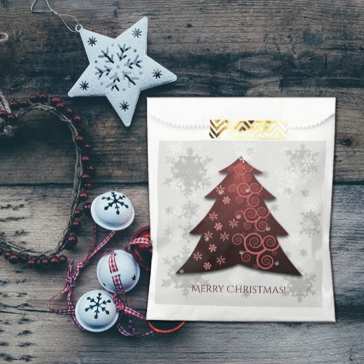Red Festive-kerstboom voor handtas Bedankzakje