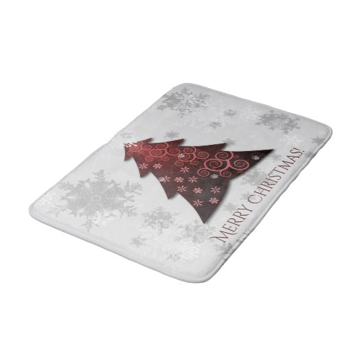 Red Festive-kerstboombont Badmat (Gekanteld)