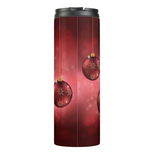 Red Festive-kerstcadeautjes met aangepaste naam Thermosbeker (Achterkant)