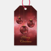 Red Festive-kerstcadeautjes op rode bokeh Cadeaulabel (Voorkant)