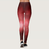 Red Festive-kerstcadeautjes op rode bokeh Leggings (Achterkant)