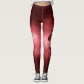 Red Festive-kerstcadeautjes op rode bokeh Leggings (Voorkant)