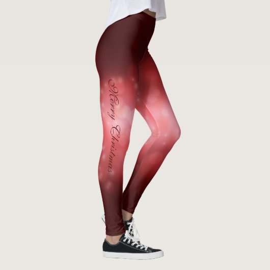 Red Festive-kerstcadeautjes op rode bokeh Leggings (Rechts)