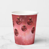 Red Festive-kerstcadeautjes op rode bokeh Papieren Bekers (Achterkant)