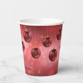 Red Festive-kerstcadeautjes op rode bokeh Papieren Bekers (Links)