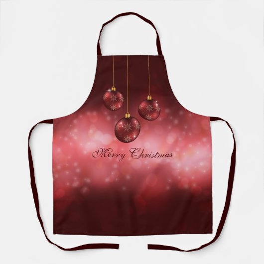 Red Festive-kerstcadeautjes op rode bokeh Schort (Voorkant)