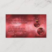 Red Festive-kerstcadeautjes op rode bokeh Visitekaartje (Achterkant)