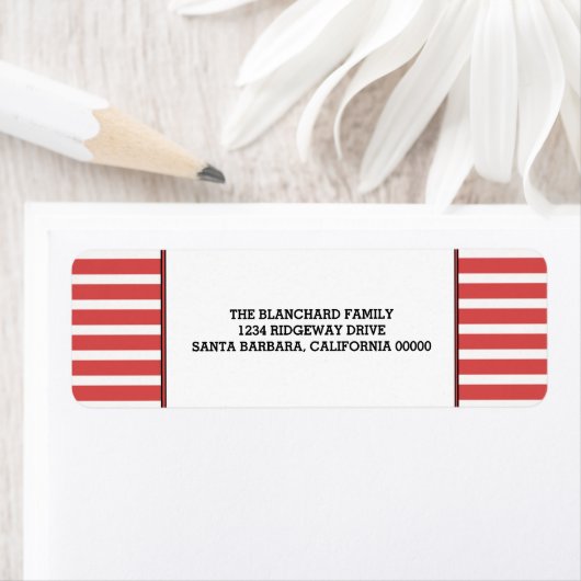 Red Festive Stripes Holiday Labels (Insitu)
