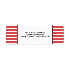 Red Festive Stripes Holiday Labels