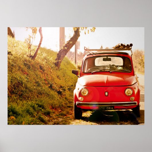 Red Fiat 500, Cinquecento, Italië Poster (Voorkant)
