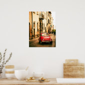 Red Fiat 500 Poster, cinquecento, Italië Poster (Keuken)