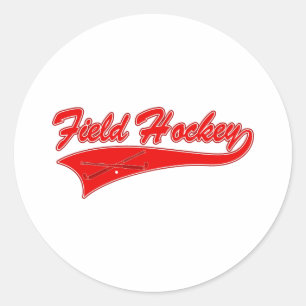 Red Field Hockey Ronde Sticker