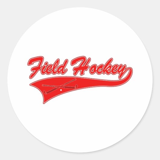 Red Field Hockey Ronde Sticker (Voorkant)