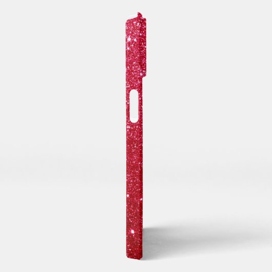 Red Fiery Sparkling Glitter Monogrammed iPhone Hoesje (Rechterkant)