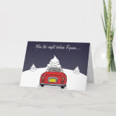 Red Figaro Car Happy Kerstfeestay Kaart (Voorkant)