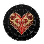 Red filigraan hart dart board dartbord (Voorkant)