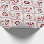 Red Filigree & Gold kerstengel van Song Cadeaupapier (Hoek)
