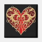 Red Filigree Heart Magnet (Voorkant)
