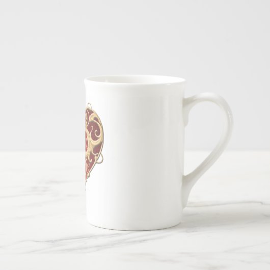 Red Filigree Heart Mok (Rechts)