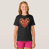 Red Filigree Heart Shirt (Voorkant volledig)