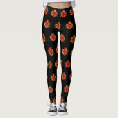 Red Filigree Swirl Crown Heart Leggings (Voorkant)