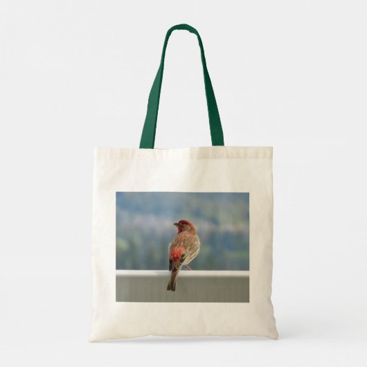 Red Finch Checking out the View. Tote Bag (Achterkant)